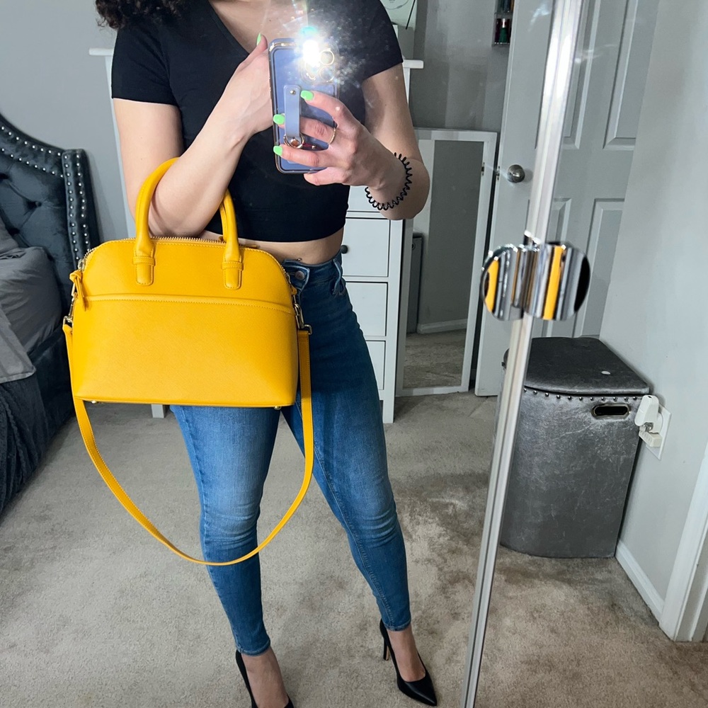 Zara Woman mustard dome satchel bag